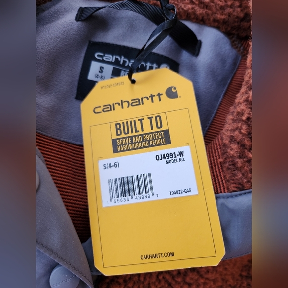 Carhartt Brown and Gray Relaxed Fit Fleece Pullover Womens Size Small NWT - Picture 7 of 8